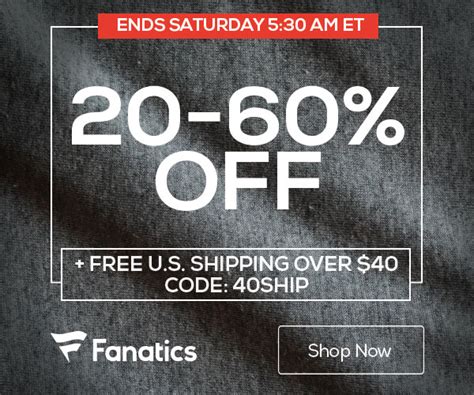 You'll find great deals like 5% off every order, free shipping, and 15% off for military and first responders. Also, scoop up a new Fanatics Rewards card for 6% Fan Cash back on …